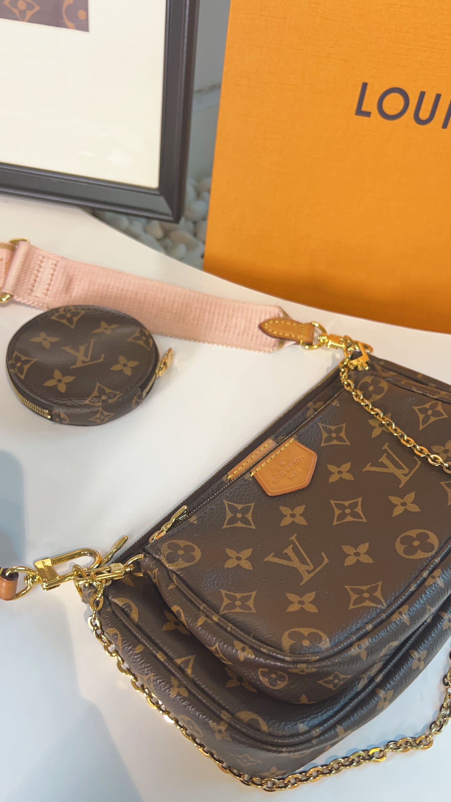 LV Monogram Rose Pink Multi Pochette