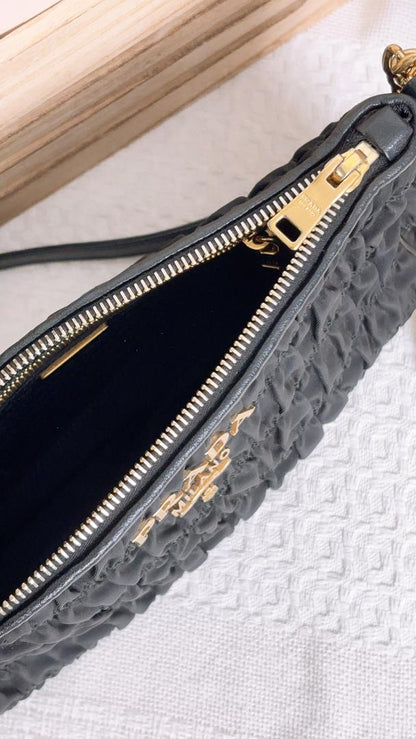 Prada Black Tessuto Gaufre Crossbody Bag