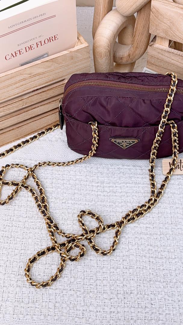 Prada Purple Nylon Crossbody Chain Bag