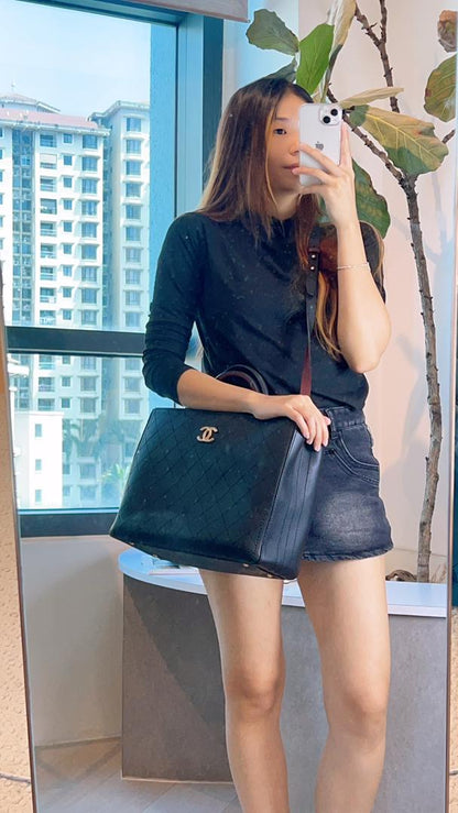 Chanel Cerf Executive Tote in Black Caviar (GHW)