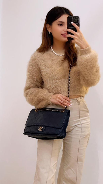 Chanel Navy Calfskin Happy Stitch Flap (GHW)