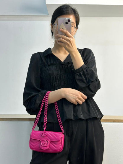 Gucci Fuchsia Supermini Marmont Belt Bag