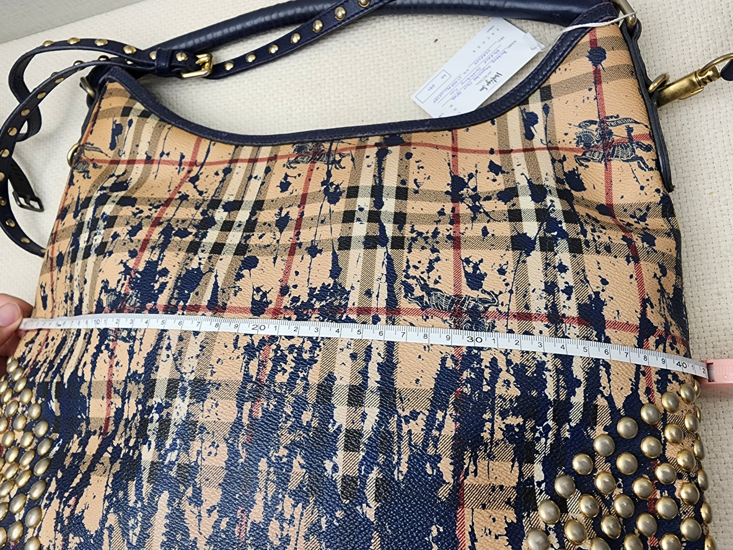 Burberry Haymarket Check Splash Studded Canterbury Tote