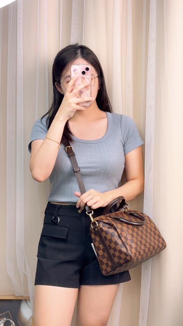 Louis Vuitton Damier Ebene Speedy 25 Bandouliere