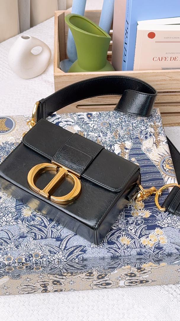 Dior Black Calfskin 30 Montaigne Box Bag (GHW)