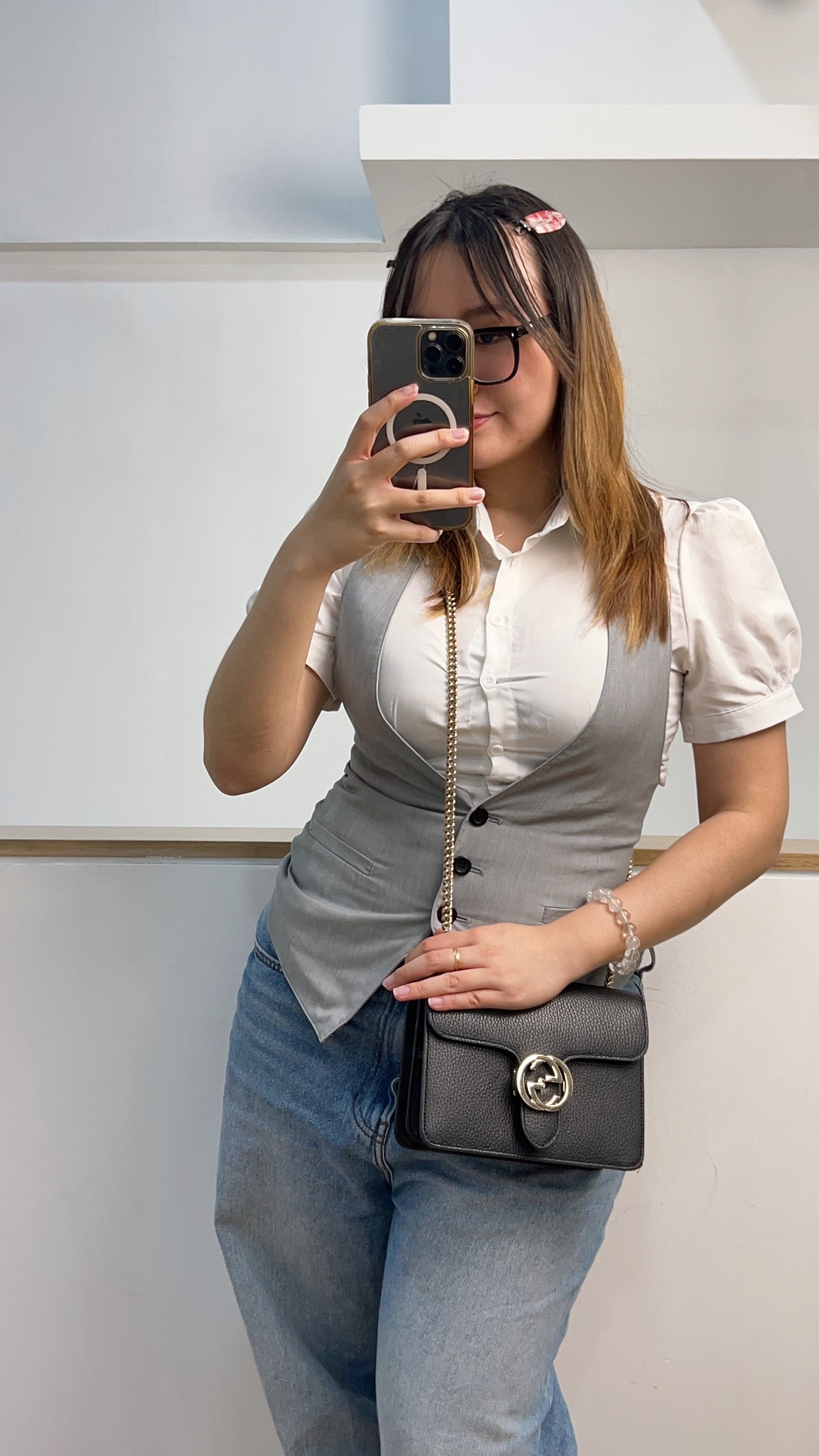 Gucci Black Interlocking Chain Bag GHW