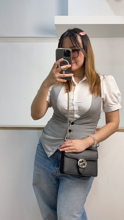 Gucci Black Interlocking Chain Bag GHW