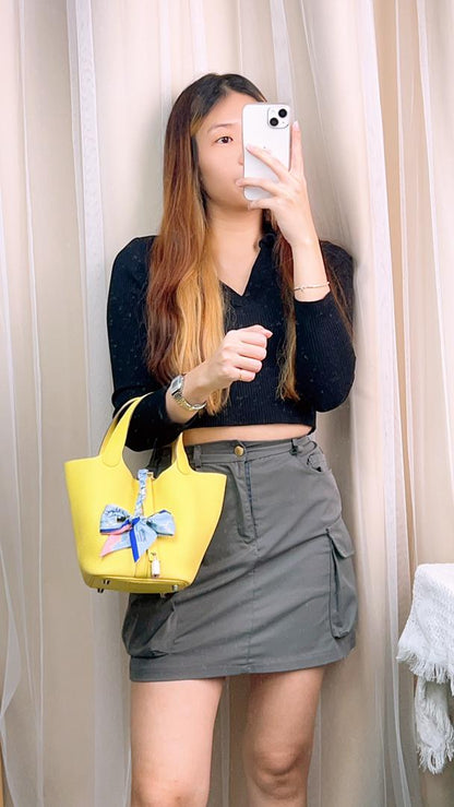 Hermes Lime Yellow Picotin 18 (Phw)