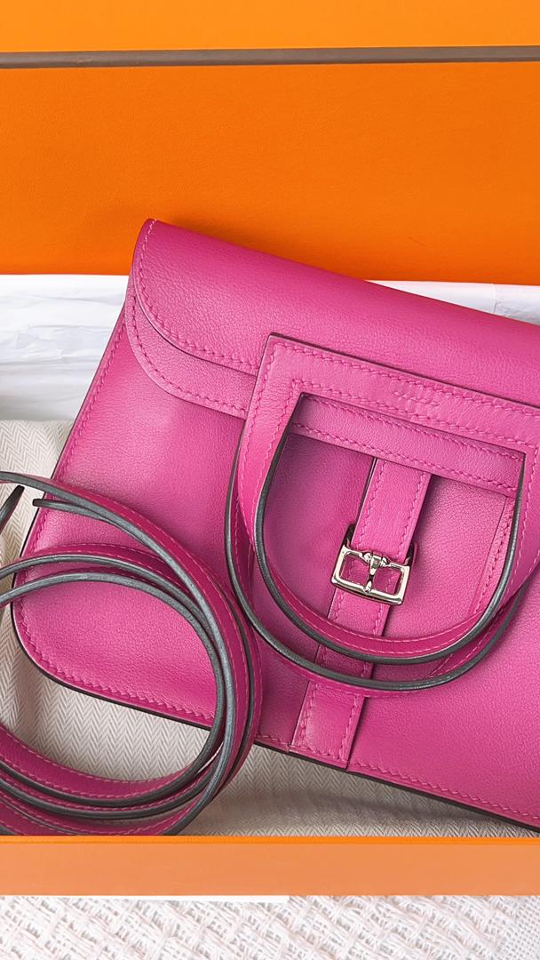 Hermes Rose Purple Swift Mini Halzan (PHW)