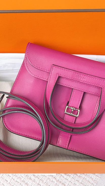 Hermes Rose Purple Swift Mini Halzan (PHW)