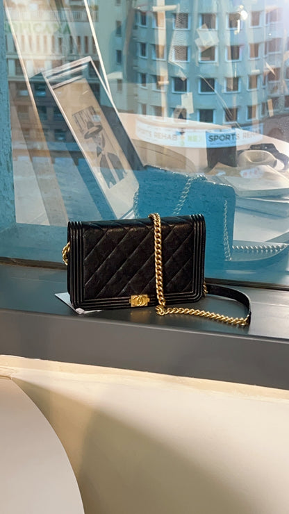 Chanel Black Caviar LeBoy WOC GHW