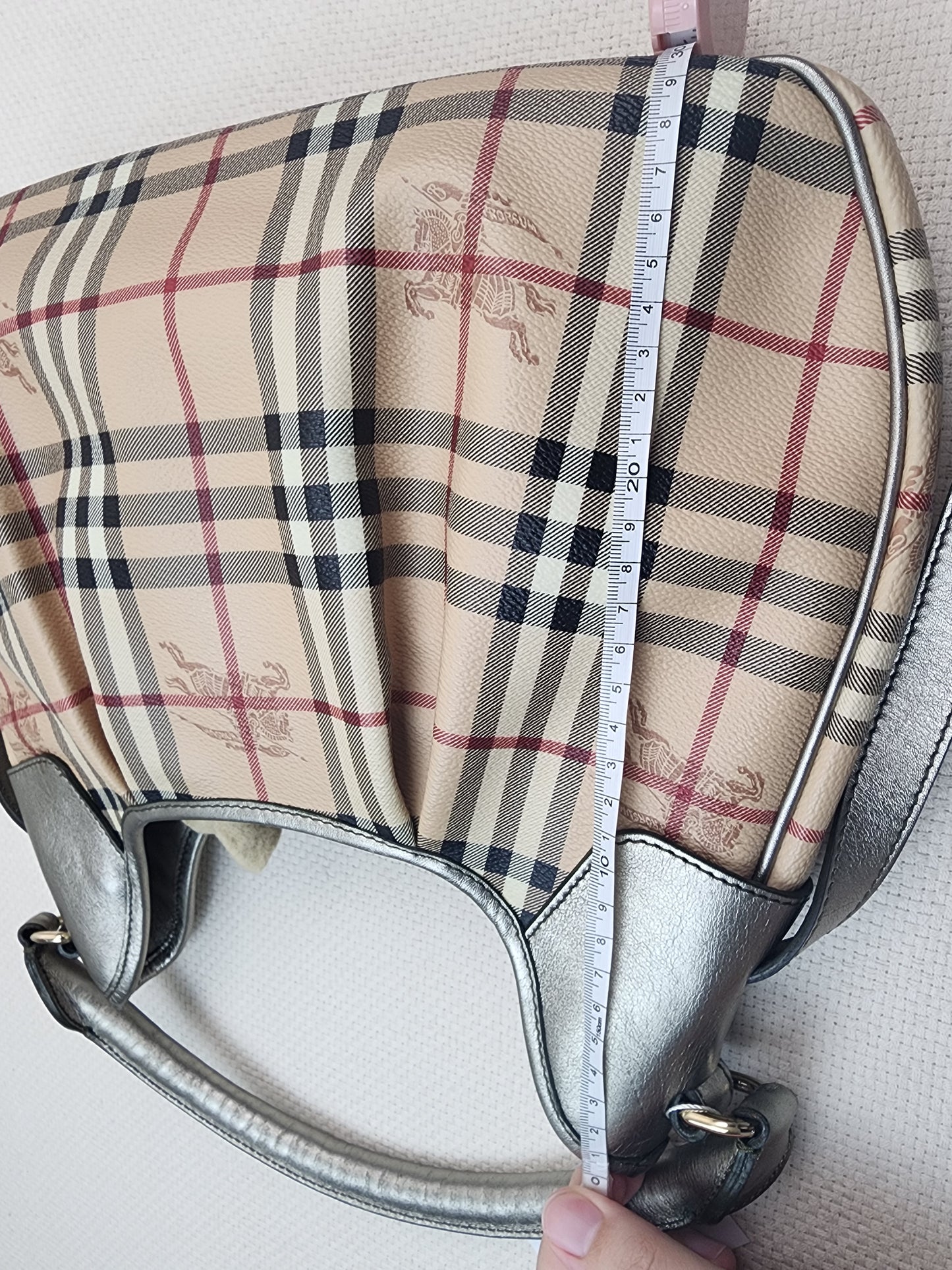 Burberry Beige Haymarket Check Shoulder Bag