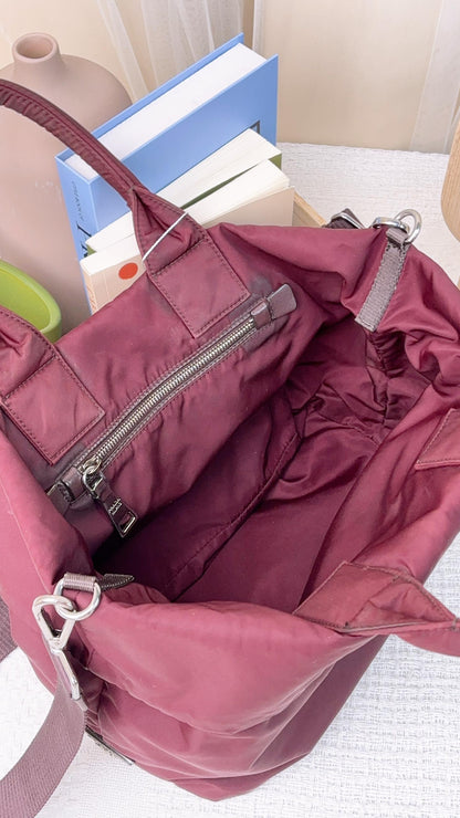 Prada Dark Purple Tessuto Nylon 2-Way Tote