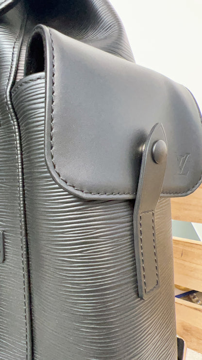 LV Black Epi Christopher Backpack MM