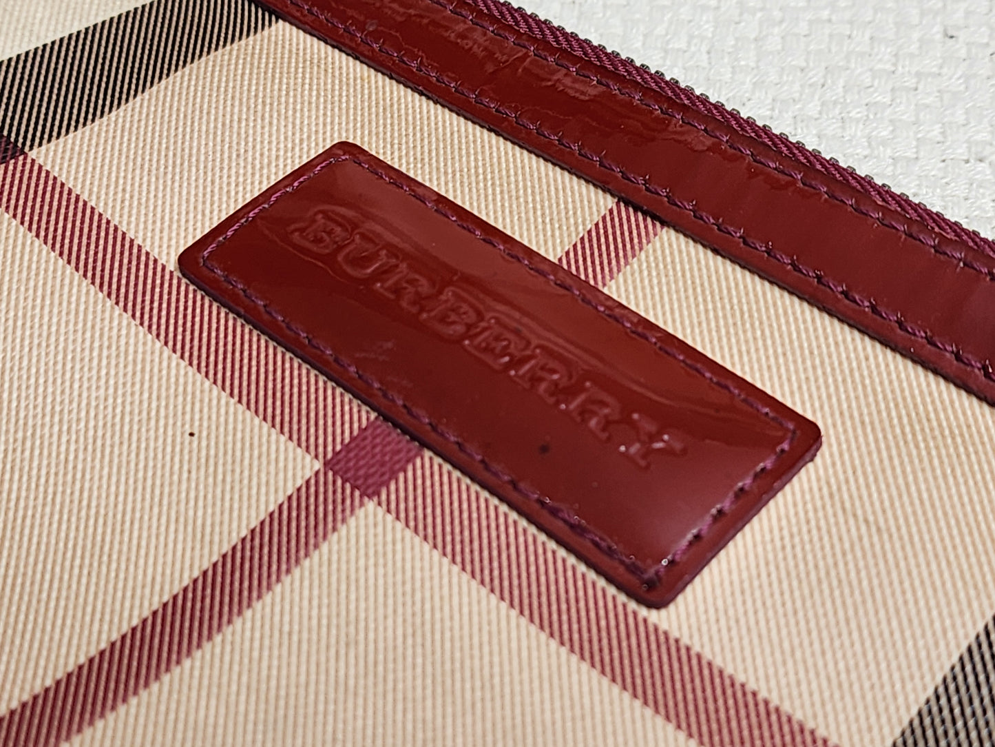 Burberry Red / Beige House Check PVC Cantebury Tote