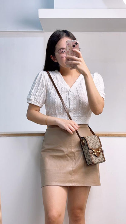 Gucci Brown Supreme Vertical Horsebit 1955 Bag