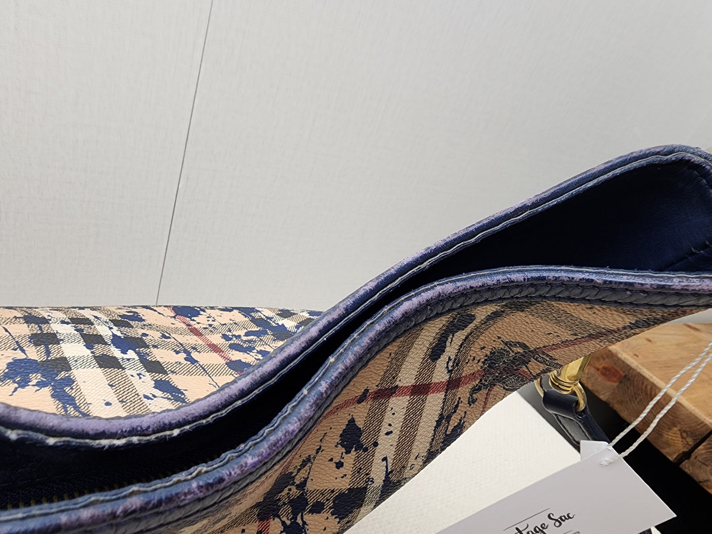Burberry Haymarket Check Splash Studded Canterbury Tote