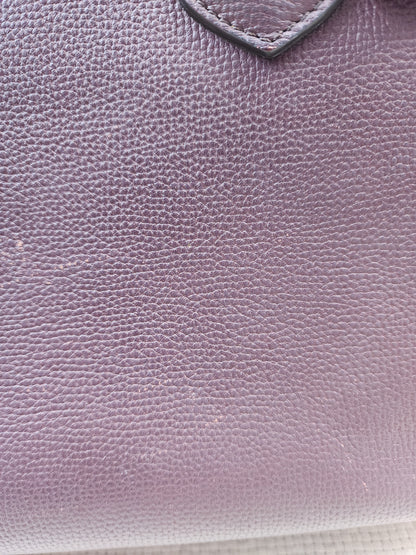 Burberry Burgundy Calfskin Banner Tote Small