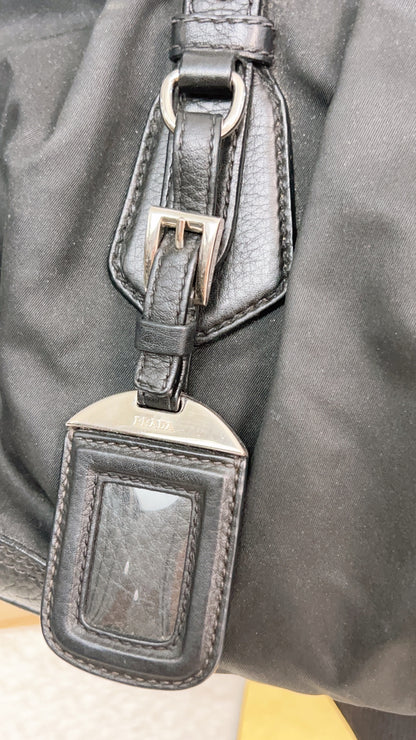 Prada Black Nylon / Leather Sling Tote