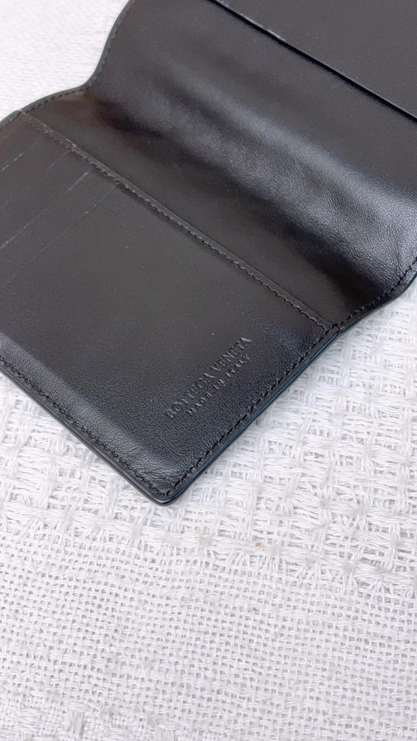 Bottega Veneta Black Intrecciato Passport Case