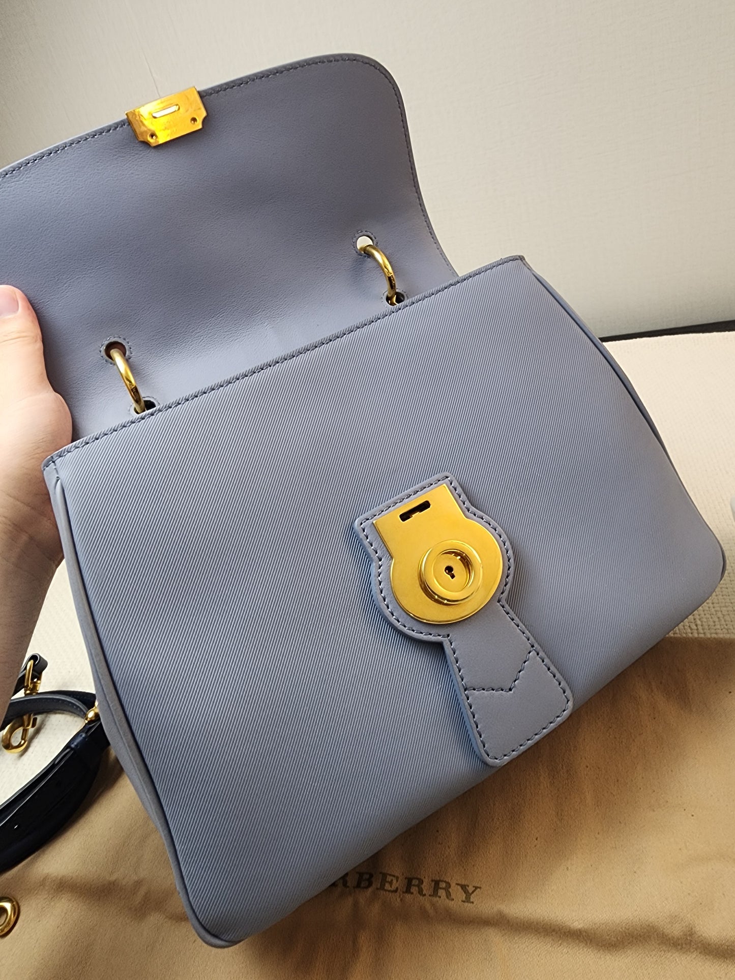 Burberry Medium DK88 Top Handle Bag in Trench Calfskin