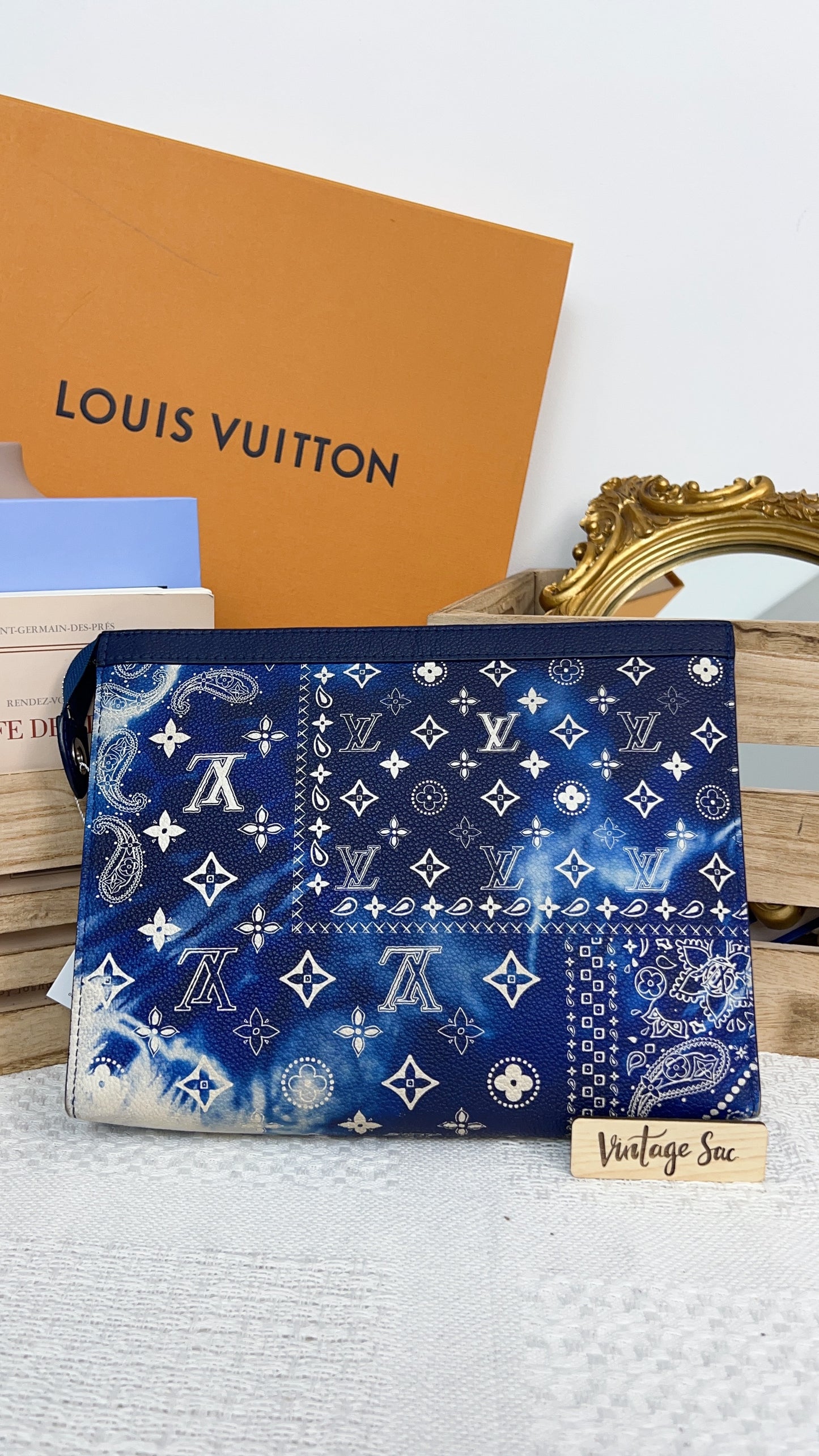 Louis Vuitton Blue Bandana Pochette Voyage MM