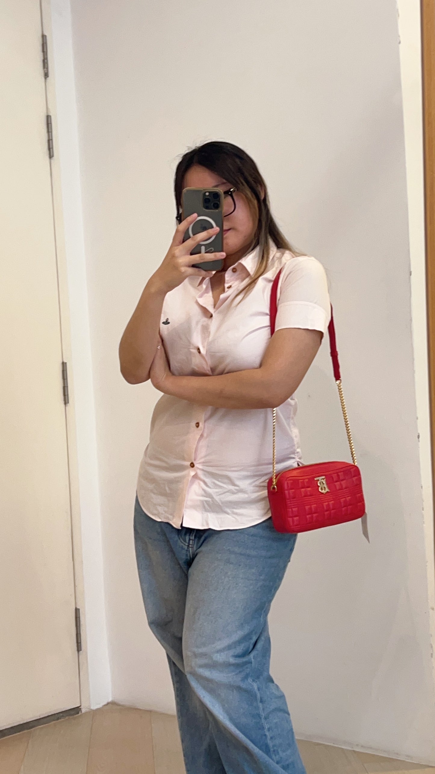 Burberry Red Small Lola Camera Bag