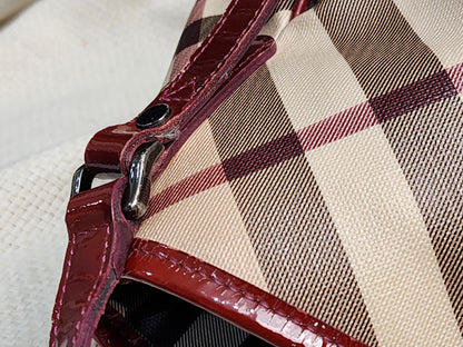 Burberry Red / Beige House Check PVC Cantebury Tote