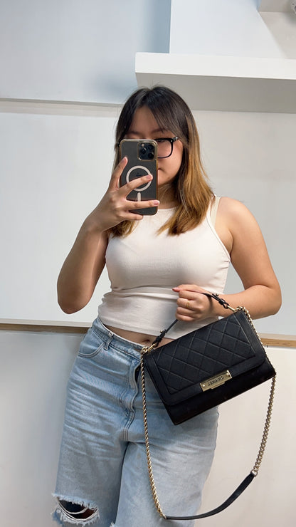 Chanel Black Calfskin Click Label Top Handle GHW