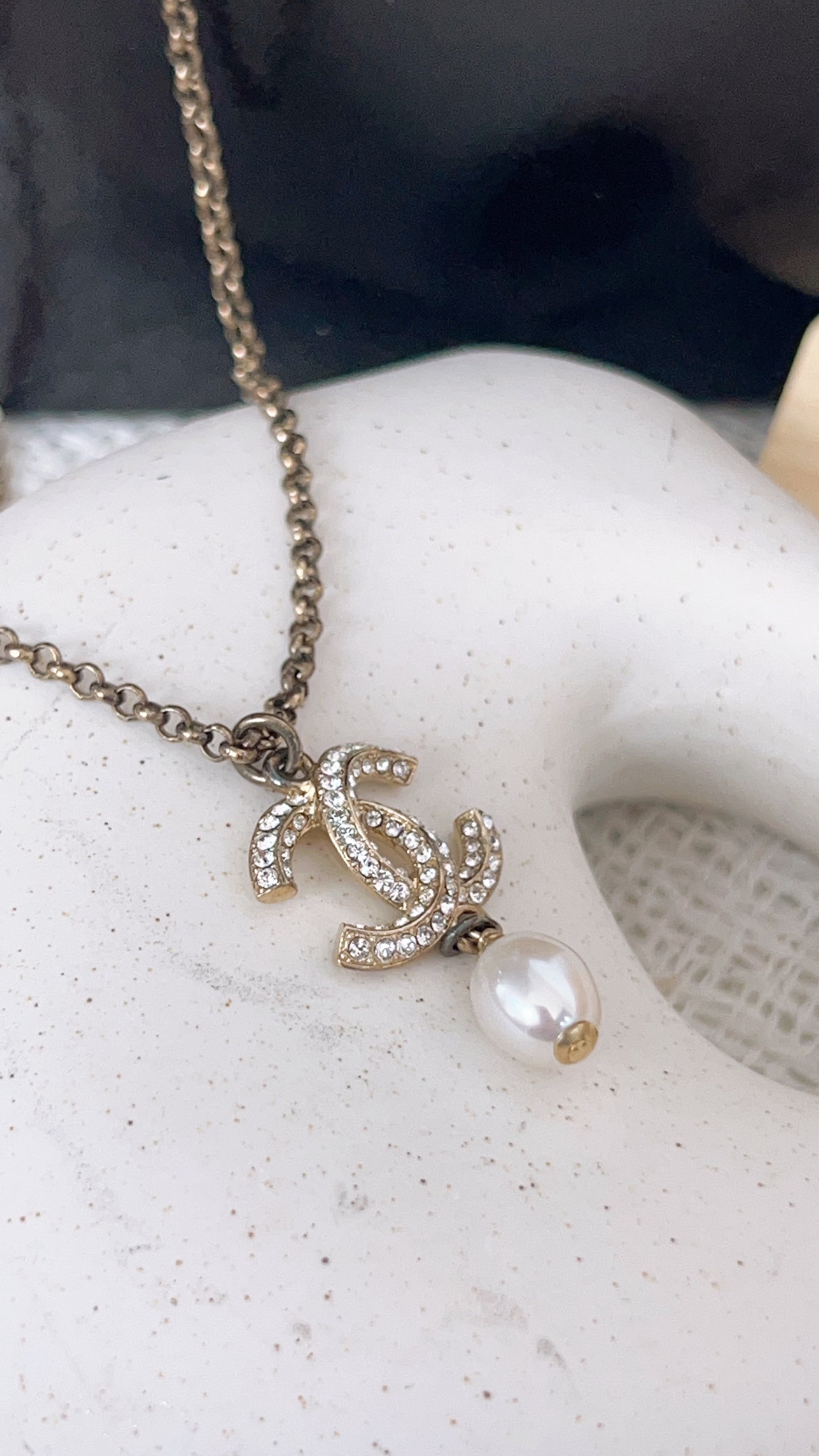 Chanel Gold Diamante CC Necklace