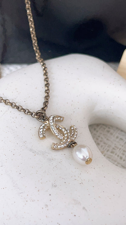 Chanel Gold Diamante CC Necklace