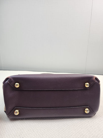 Burberry Burgundy Calfskin Banner Tote Small