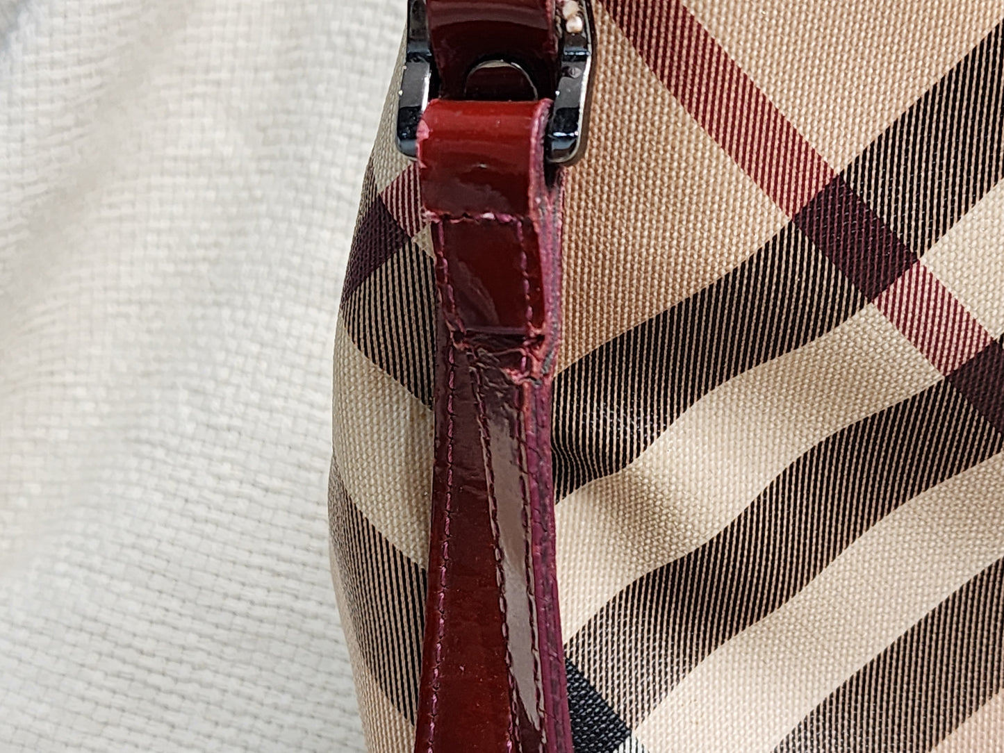 Burberry Red / Beige House Check PVC Cantebury Tote