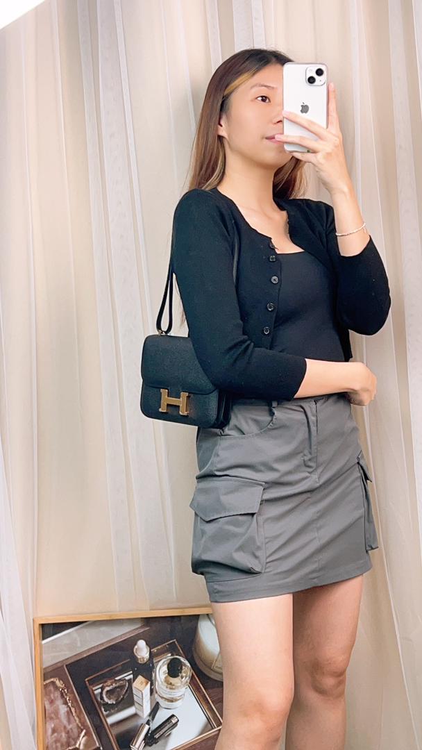 Hermes Black Constance 18 (GHW)