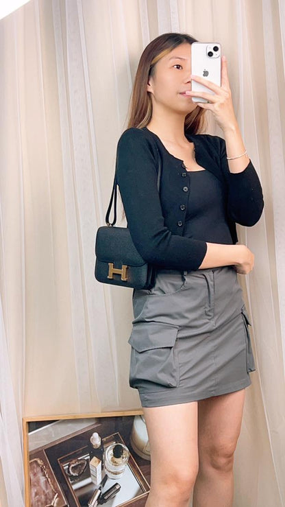 Hermes Black Constance 18 (GHW)