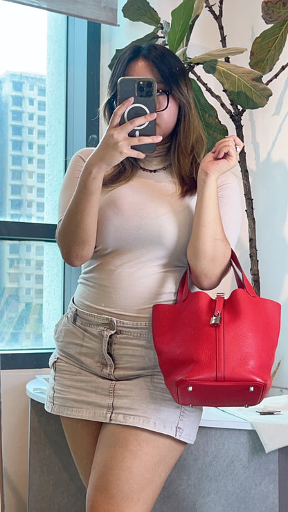 Hermes Picotin 22 in Red Clemence