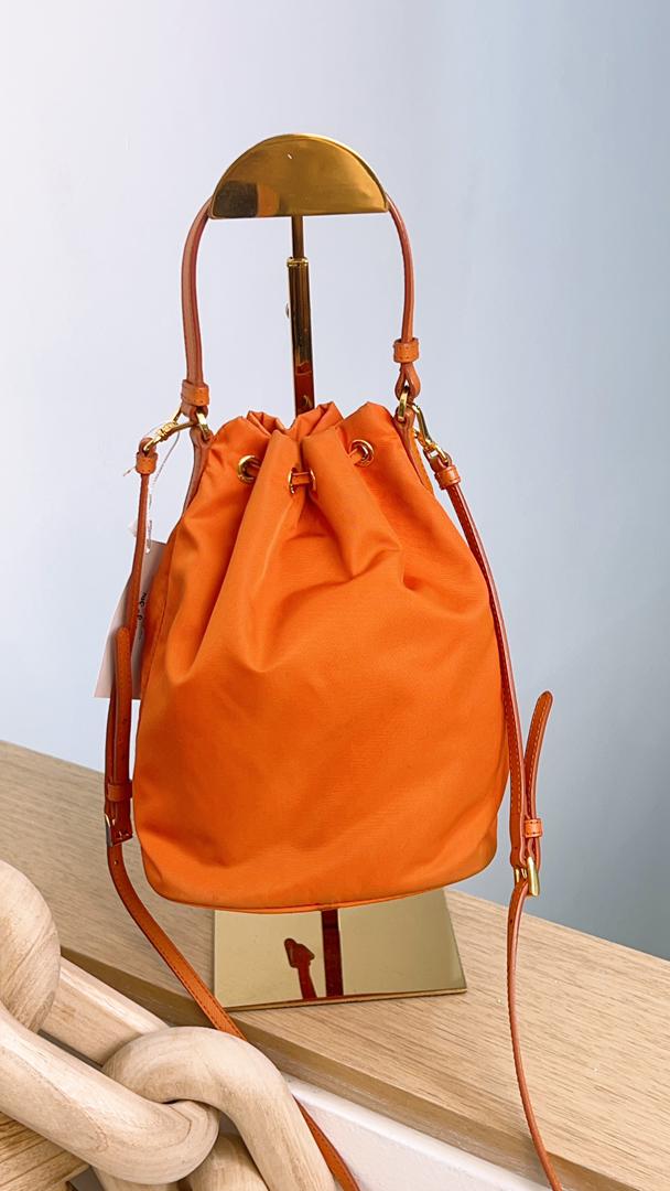 Prada Orange Mini Bucket Bag