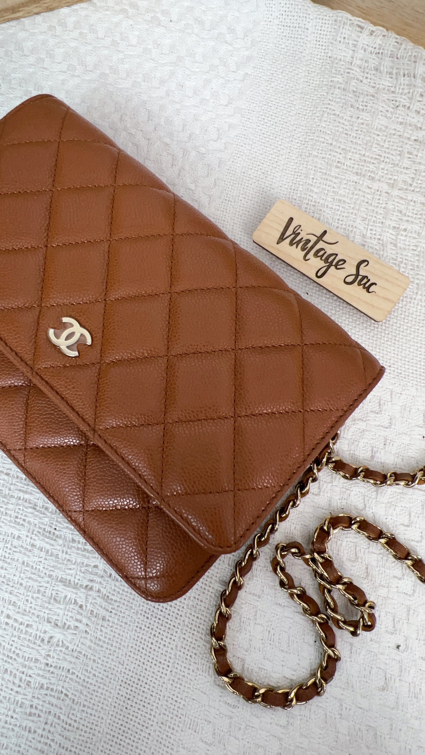 Chanel Brown Caviar Classic WOC