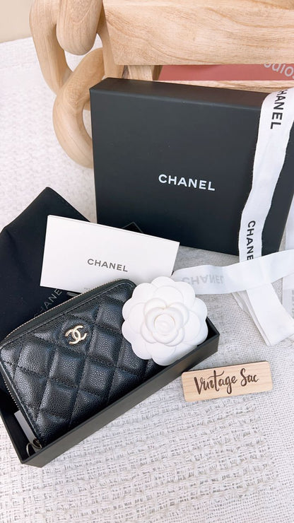 Chanel Black Caviar Zippy Purse
