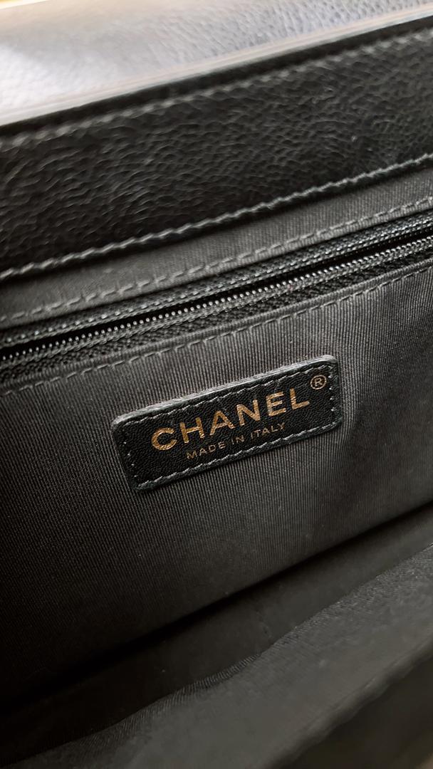 Chanel Black Calfskin Straight Lines Flap Bag