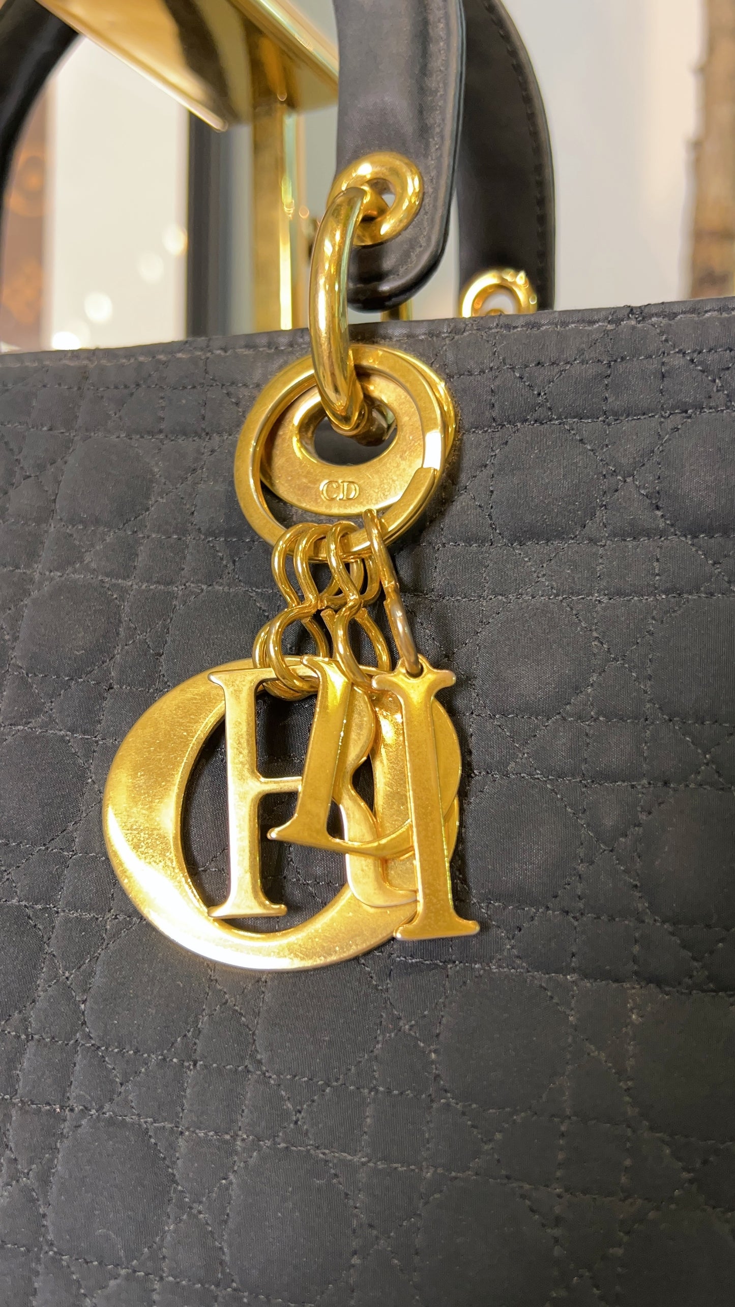 Dior Black Canvas Vintage Lady Dior