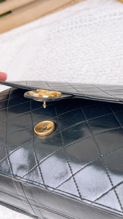 Chanel Black Vintage Button Flap (GHW)