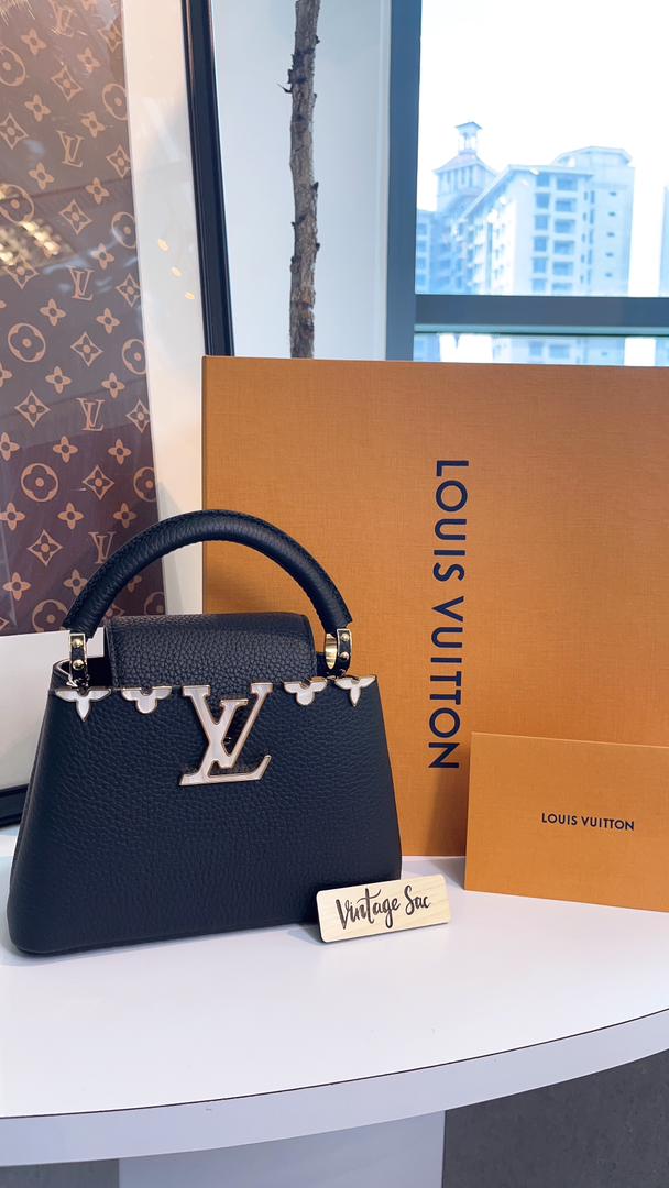 LV Black Mini Capucines W Strap