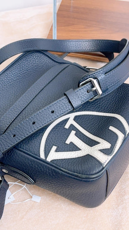 LV Navy Calfskin Logo Danube PM