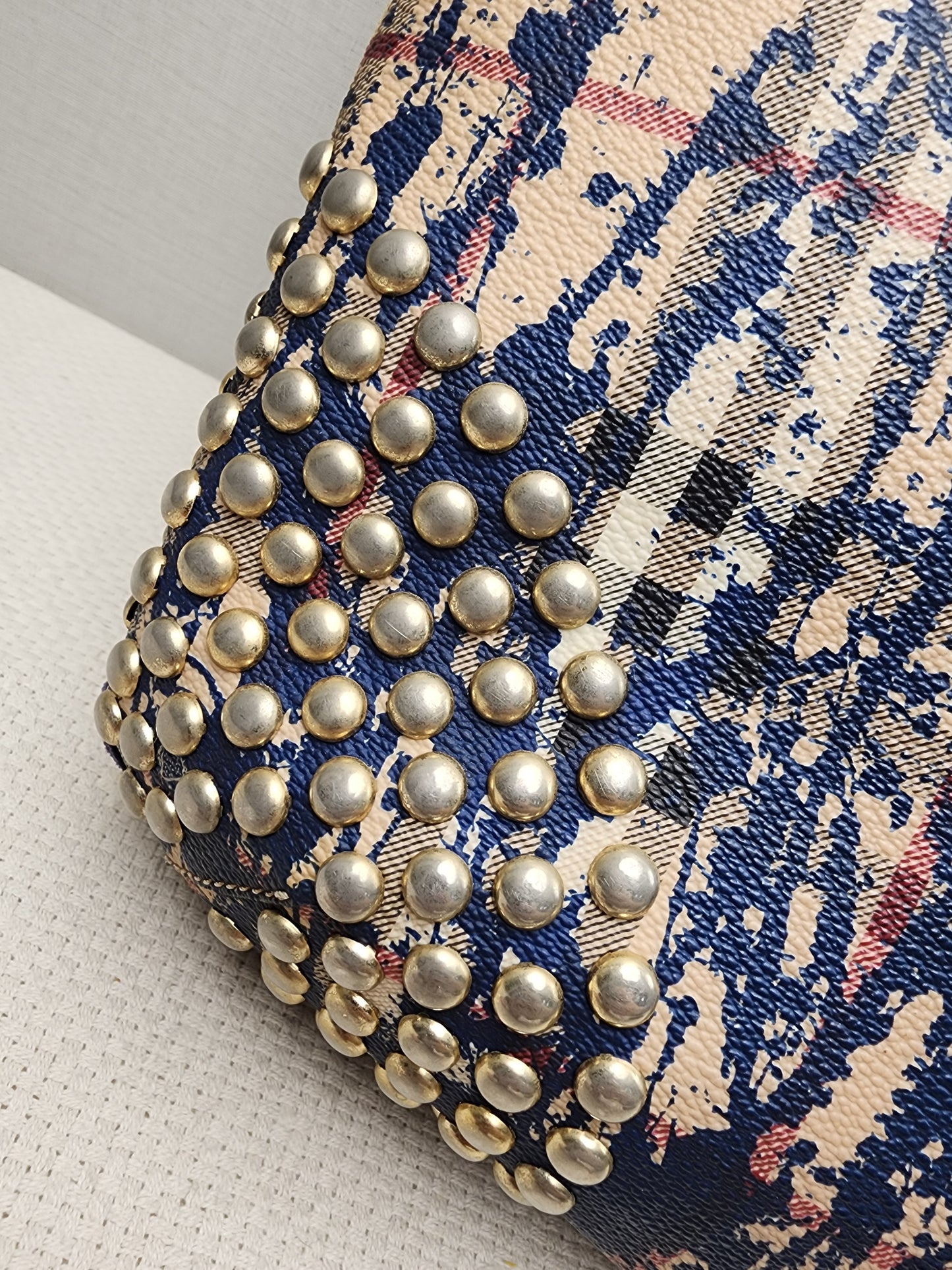 Burberry Haymarket Check Splash Studded Canterbury Tote