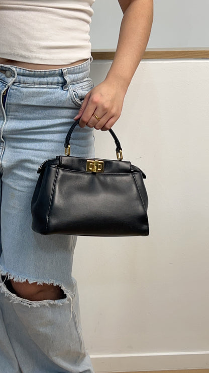 Fendi Black Mini Peekaboo GHW