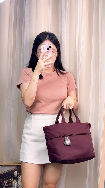 Prada Dark Purple Tessuto Nylon 2-Way Tote