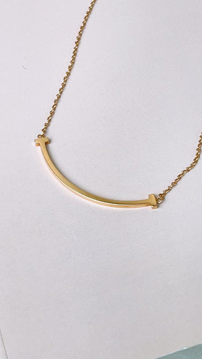 Tiffany & Co Yellow Gold Small Tsmile Necklace