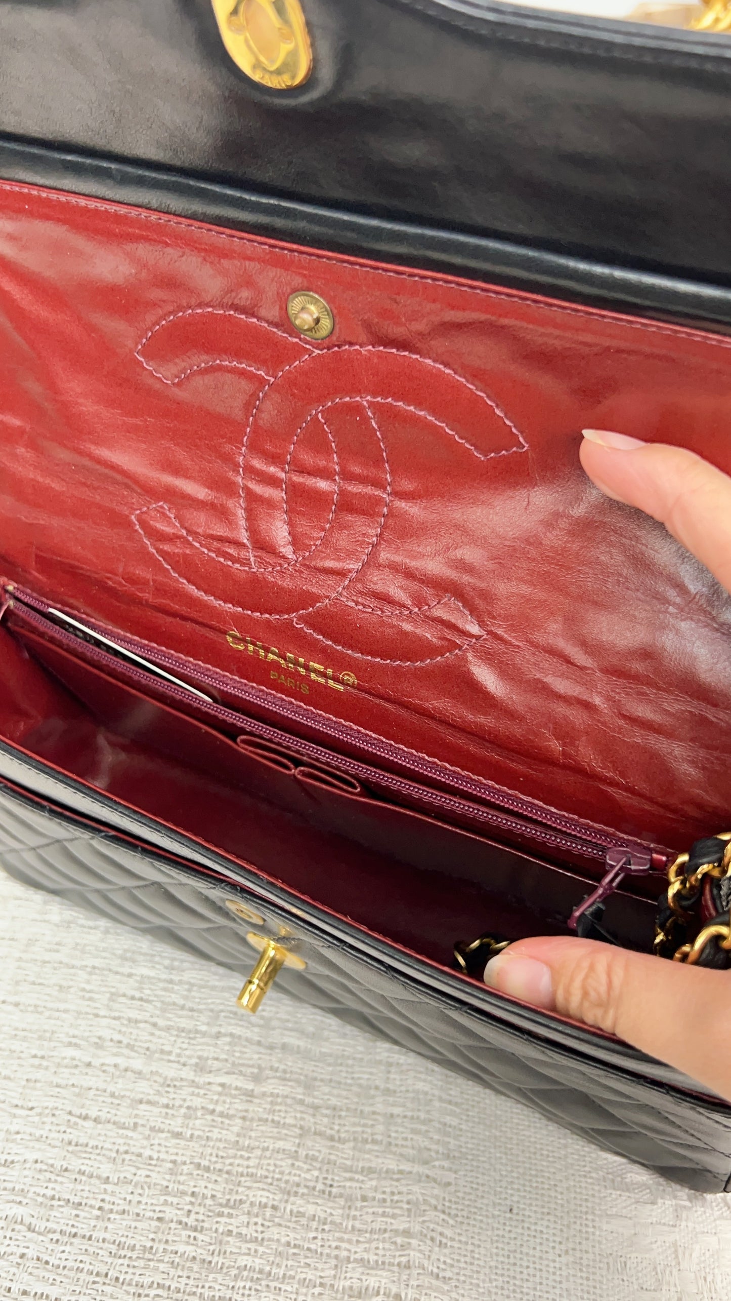 Chanel Black Lambskin Vintage Paris Limited Double Flap