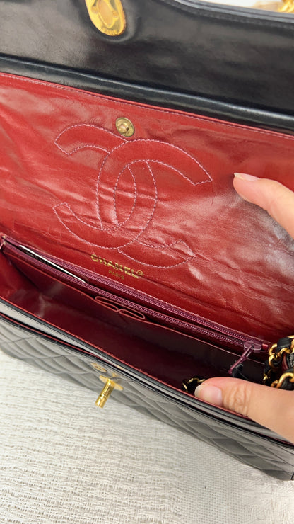 Chanel Black Lambskin Vintage Paris Limited Double Flap